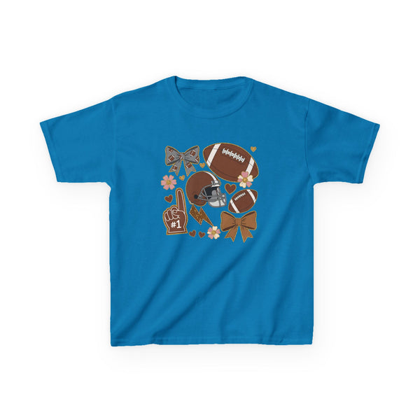 Personalized Kids Football Shirt, Youth Football Gameday Shirt Cute Girls Football Shirts Football Team Fan Kids T Shirt Custom Football Tee