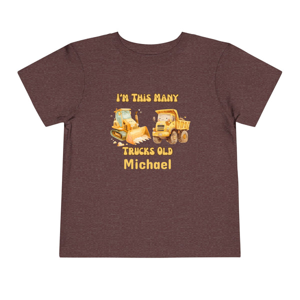 Contruction Trucks 2nd Birthday Shirt Toddler Boy Two Trucks Birthday Shirt Truck Theme Birthday Tee Personalized Bday Shirt Retro Truck Tee