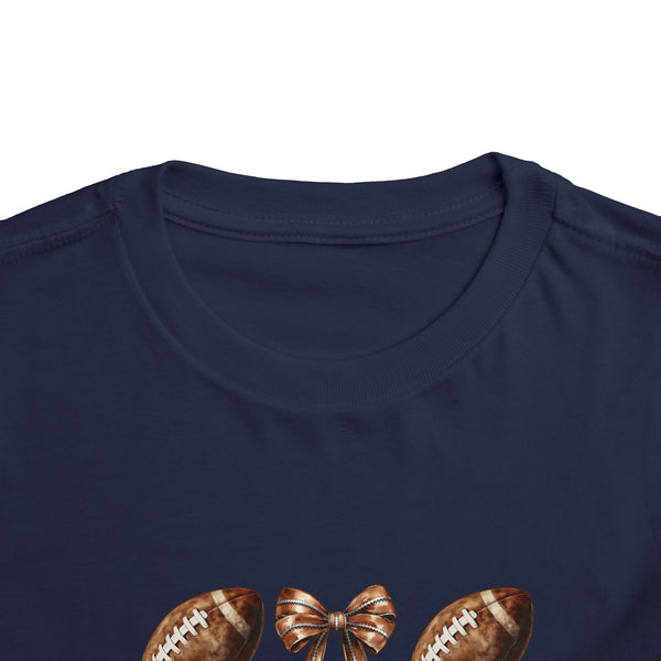 Coquette Football Toddler Shirt, Football Bow Girl Shirt, Football Season Tee Kids Game Day Shirt Fall Football Girls Tee Toddler Bow Shirt