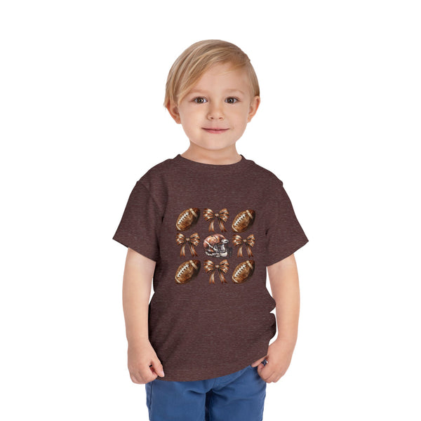 Coquette Football Toddler Shirt, Football Bow Girl Shirt, Football Season Tee Kids Game Day Shirt Fall Football Girls Tee Toddler Bow Shirt
