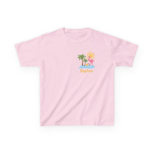Sunshine State of Mind Shirt, Custom Summer Vibes T Shirt, Trendy Summer Coquette Tee, Girls Retro Beach Shirts Sunshine Palm Flamingo Shirt