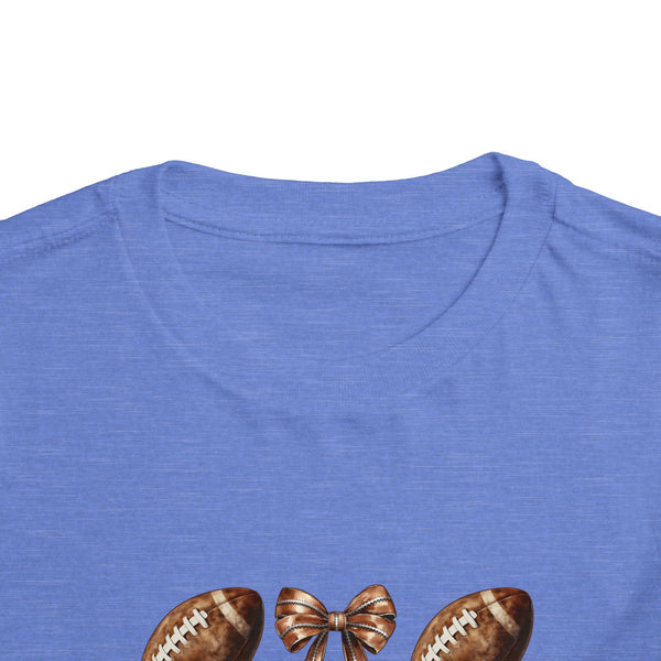 Coquette Football Toddler Shirt, Football Bow Girl Shirt, Football Season Tee Kids Game Day Shirt Fall Football Girls Tee Toddler Bow Shirt