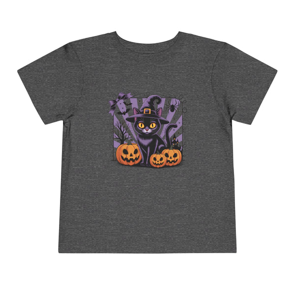 Girl Halloween Black Cat Shirt Toddler Halloween Cat Shirt, Cute Cat and Bow Girls Pumpkin Patch Tee, Treat Trick Tshirt Gift Spooky Cat Tee