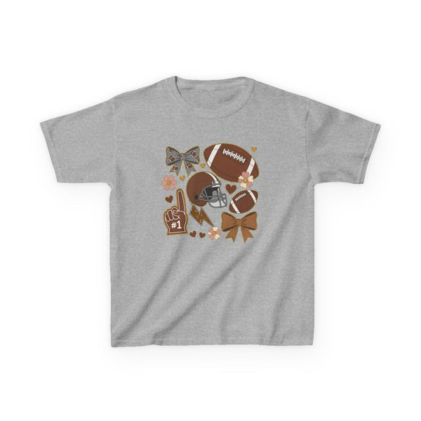 Personalized Kids Football Shirt, Youth Football Gameday Shirt Cute Girls Football Shirts Football Team Fan Kids T Shirt Custom Football Tee