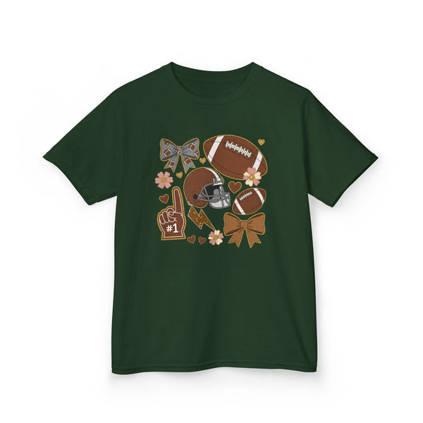Personalized Kids Football Shirt, Youth Football Gameday Shirt Cute Girls Football Shirts Football Team Fan Kids T Shirt Custom Football Tee