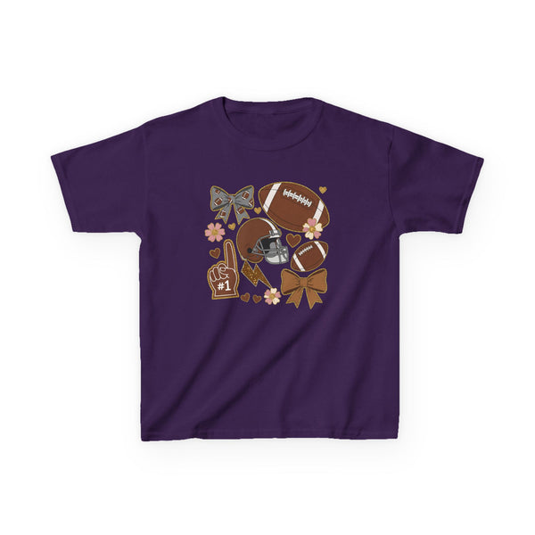 Personalized Kids Football Shirt, Youth Football Gameday Shirt Cute Girls Football Shirts Football Team Fan Kids T Shirt Custom Football Tee