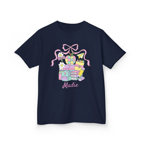 Preppy Custom Grade Girl Shirt, Personalized Back to School Shirt Custom Name 1st Day Outfit Cute Retro School Shirt Girls Dream Team TShirt