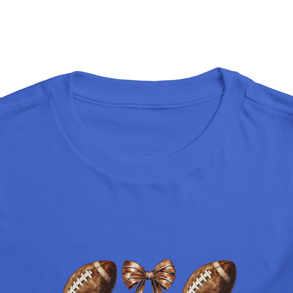 Coquette Football Toddler Shirt, Football Bow Girl Shirt, Football Season Tee Kids Game Day Shirt Fall Football Girls Tee Toddler Bow Shirt