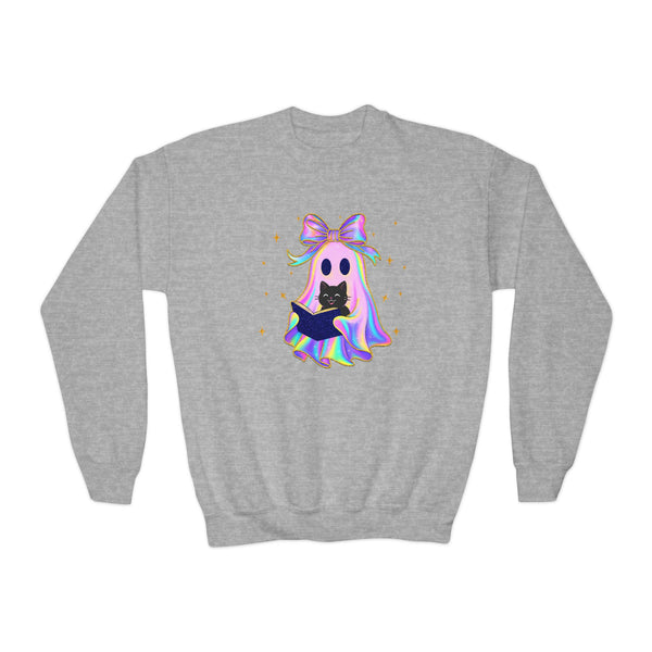 Vintage Halloween Cat Ghost Girly Halloween Shirt, Preppy Fall Aesthetic Tee Halloween Trendy Ghost Spooky Season T Shirt Trick Treat Shirts