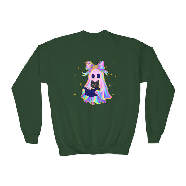Vintage Halloween Cat Ghost Girly Halloween Shirt, Preppy Fall Aesthetic Tee Halloween Trendy Ghost Spooky Season T Shirt Trick Treat Shirts