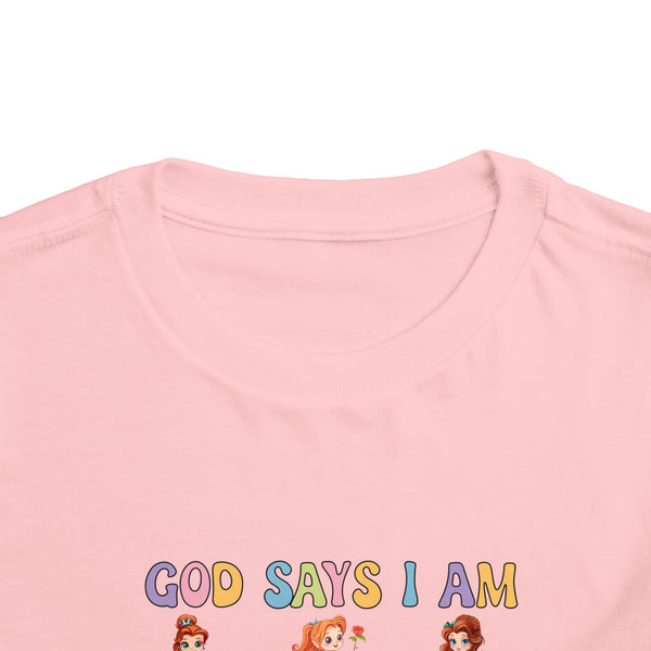 God Says I Am Princess Shirt, Cute Toddler Shirt, Little Girl T Shirt, Funny Princess Tee, Christian Girl Shirt Gift for Toddler Girl Shirts