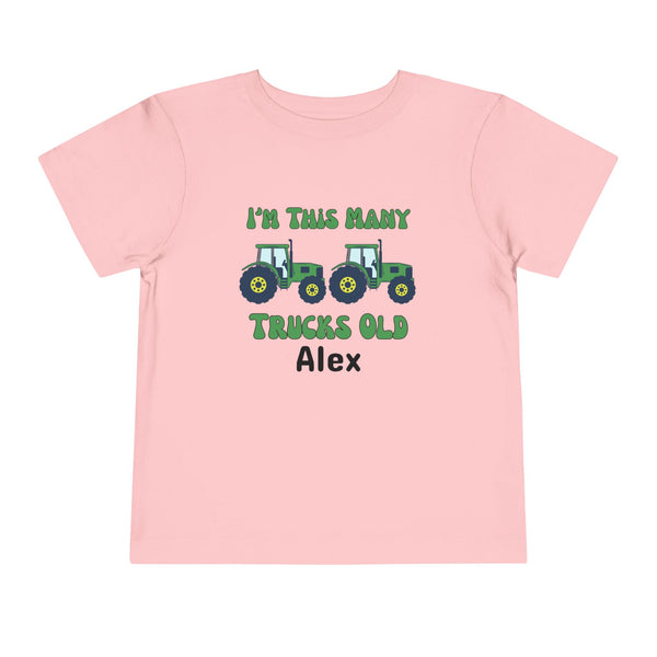 Green Tractors 2nd Birthday Shirt, Toddler Boy Two Trucks Birthday Shirt, Tractors Theme Birthday Tee Personalized Bday Shirt Farm Truck Tee