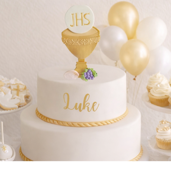 First Communion Chalice Cake Topper, Boy First Communion , First Communion Decorations, Boys First Communion, First Communion Chalice Favor - C T B