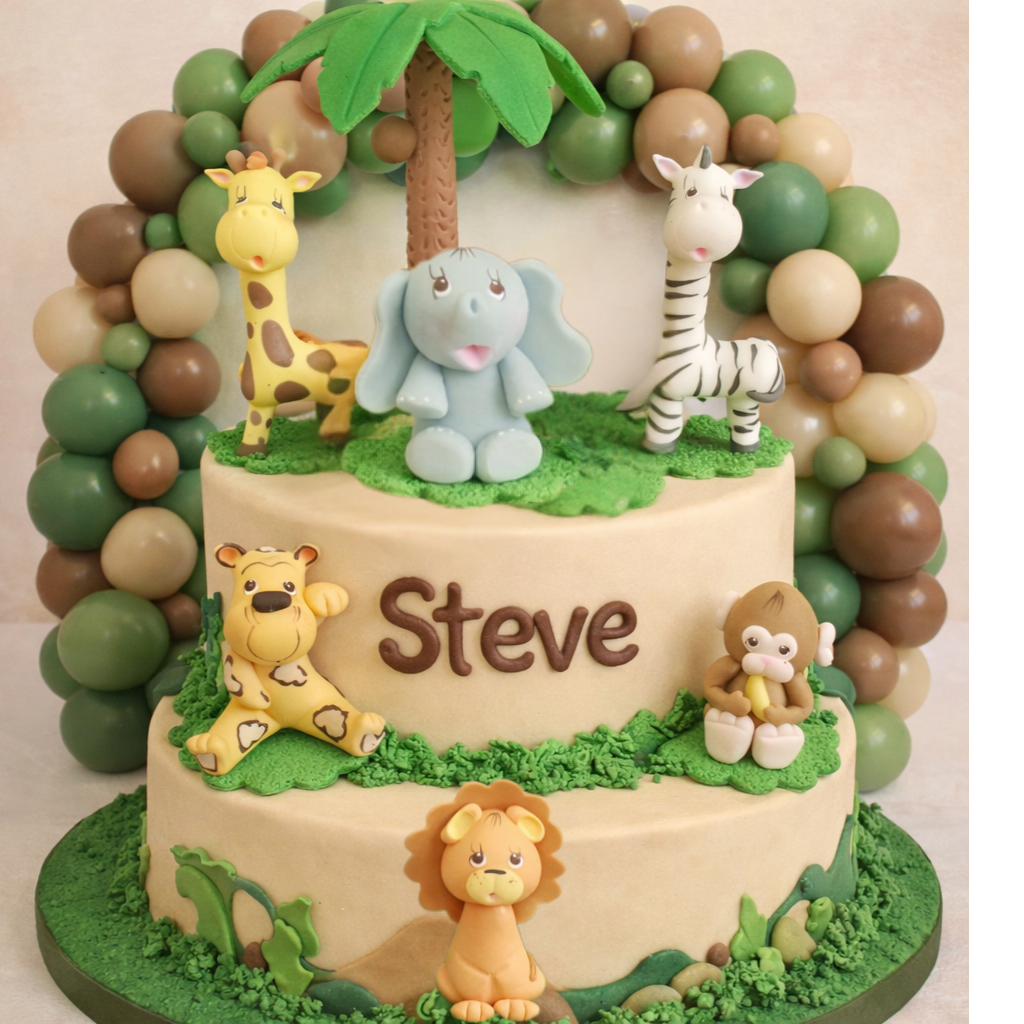 Wild Jungle Baby Shower, Jungle Animal Cake Decorations Safari Birthday Cake Decorations - C T B
