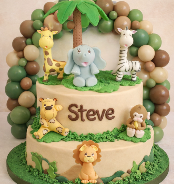 Wild Jungle Baby Shower, Jungle Animal Cake Decorations Safari Birthday Cake Decorations - C T B