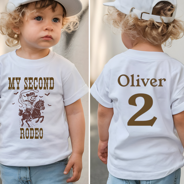 Personalized Rodeo T-Shirt Rodeo Birthday Shirt 2nd Rodeo Tee Custom Name Age Western Rodeo Bday Theme Shirts for Boys 3rd Rodeo Bday Tshirt