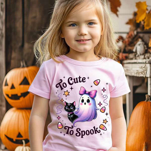 Toddler Halloween Ghost and Cat Shirt, Girl Halloween Shirt Black Cat Shirts Cute Ghost Kids Boo Shirt Pumpkin Patch Shirt Pink Ghost Tshirt