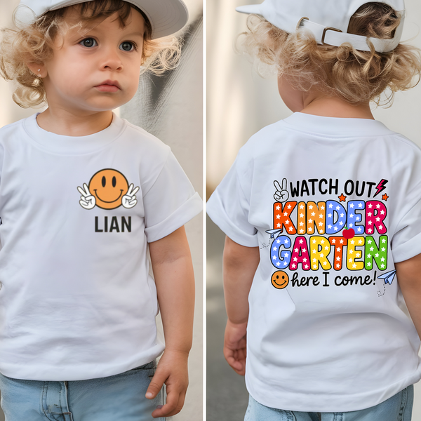 Back to School Shirt Personalized Kindergarten TShirt Boys Kinder-Garten Shirt Boy Custom Name Tee First Day Of School Outfit Shirts For Boy