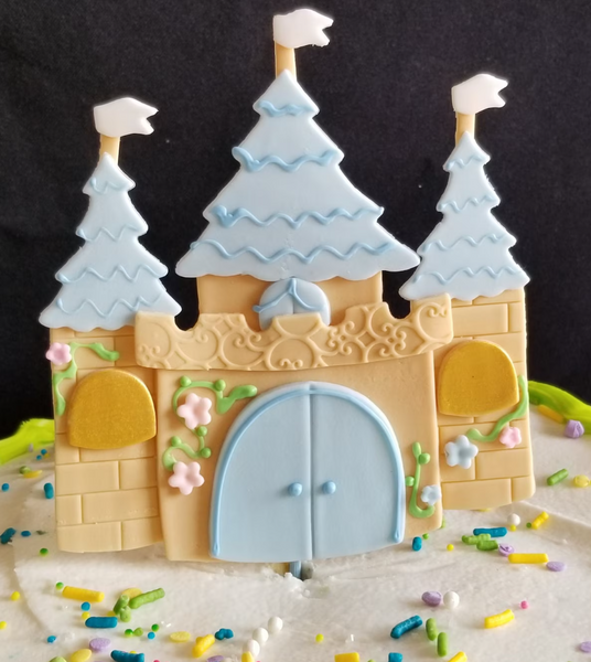 Princess Castle Cake Topper, Princess Birthday Party Decorations Pick In Pink or Blue Fairy Cake Decoration