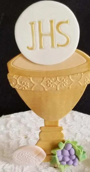 First Communion Cake Topper, Bible white and Gold, Confirmation Decorations, Twin First Communion, Baptism Cake Decoration, Bible Cake Topper - C T B