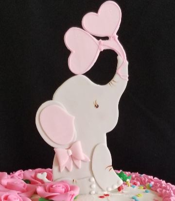 Elephant Cake Topper Elephant Baby Shower Elephant in Pink, Blue, Yellow, Lavender and Green - C T B