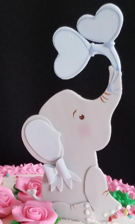 Elephant Cake Topper Elephant Baby Shower Elephant in Pink, Blue, Yellow, Lavender and Green - C T B