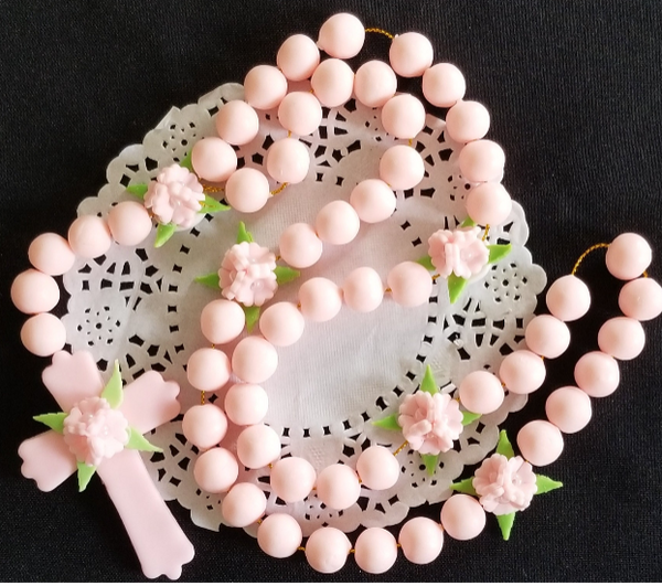 First Communion and Baptism Cake Toppe Rosary Cake Decorations Godparents Keepsake - C T B