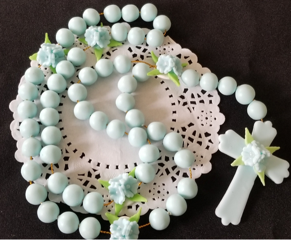 First Communion and Baptism Cake Toppe Rosary Cake Decorations Godparents Keepsake - C T B