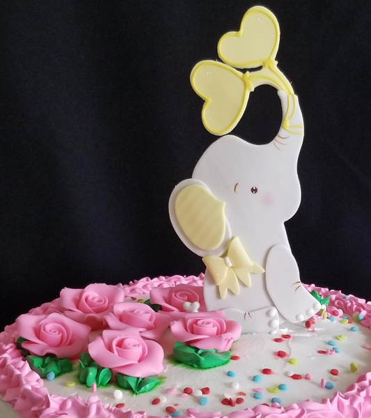 Elephant Cake Topper Elephant Baby Shower Elephant in Pink, Blue, Yellow, Lavender and Green - C T B