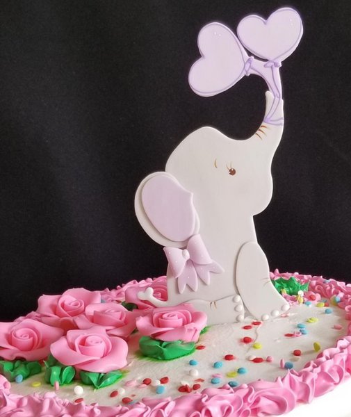 Elephant Cake Topper Elephant Baby Shower Elephant in Pink, Blue, Yellow, Lavender and Green - C T B