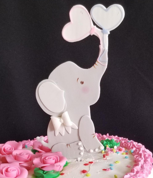 Elephant Cake Topper Elephant Baby Shower Elephant in Pink, Blue, Yellow, Lavender and Green - C T B