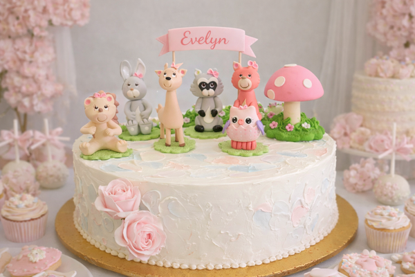 Forest Cake Toppers, Forest Cake Decorations, Woodland Animals, Woodland Animals Baby Shower 7pcs