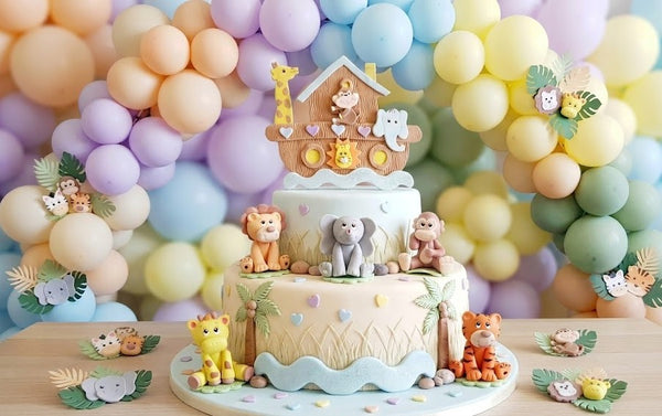 Safari Jungle Animal Cake Topper set for Centerpieces and Cake Decorations - C T B