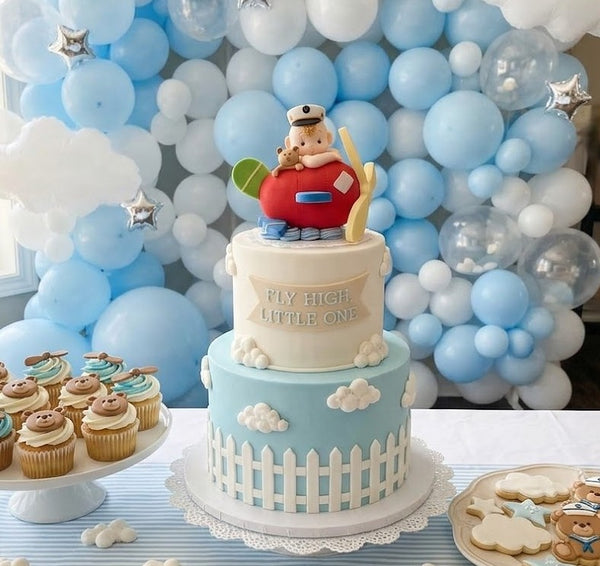 Airplane Cake Decoration Blue or Red Airplane Cake Topper Pilot Cake Topper - C T B