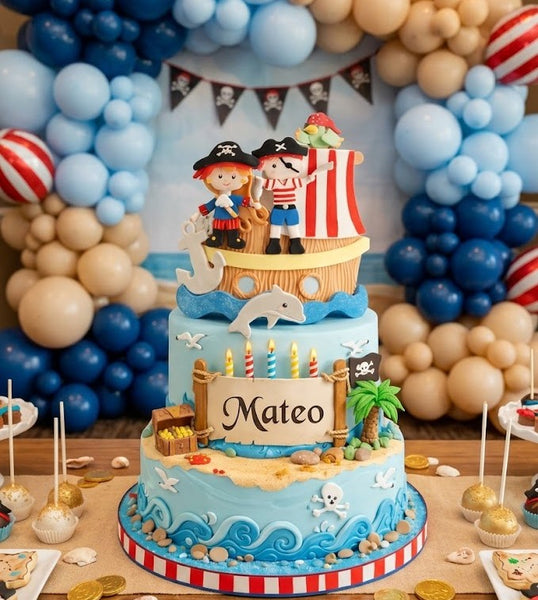 Pirate Birthday Cake Topper Pirate Cake Decoration Red & Blue Pirate Birthday Decoration