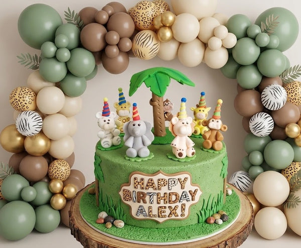Jungle Cake Toppers Jungle Centerpieces Decor Baby Shower Cake Topper Baby Animal Cake Decorations - C T B