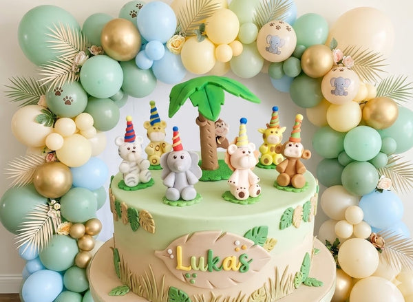 Jungle Cake Toppers Jungle Centerpieces Decor Baby Shower Cake Topper Baby Animal Cake Decorations - C T B