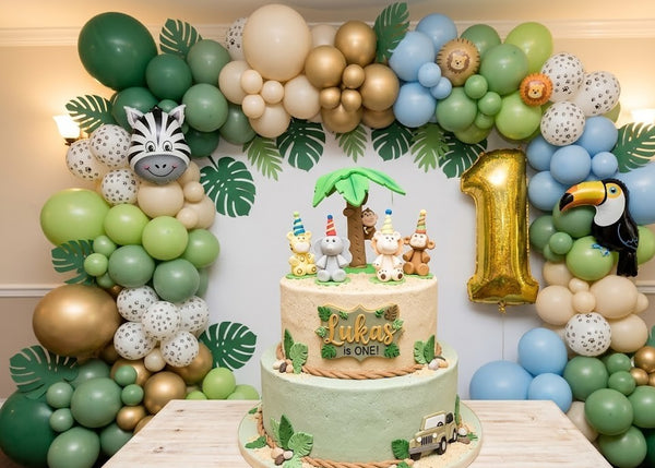 Girls Jungle Cake Decoration Pink Safari Animals Cake Topper Girls Safari Birthday Decoration - C T B