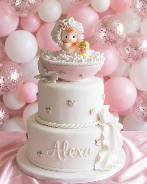 Twins Baby Shower Cake Toppers Baby Shower Decorations Baby on Bath Tub Baby Boy or Girl Cake Topper
