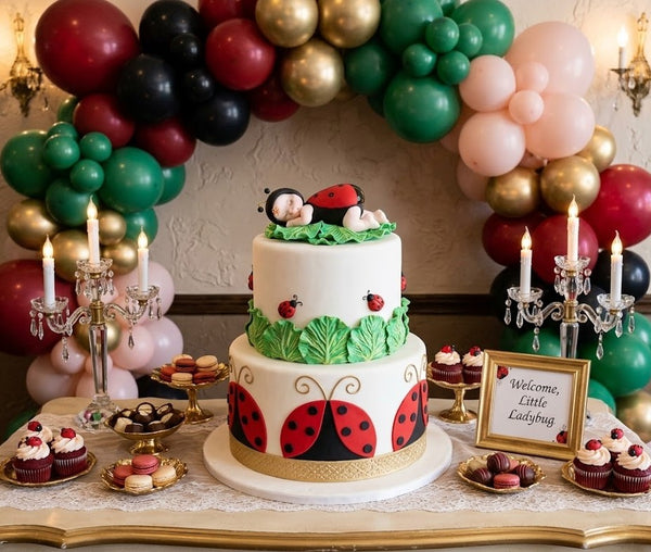 Red Lady Bug Cake Topper Lady Bug Decoration for Birthday & Baby Showers - C T B
