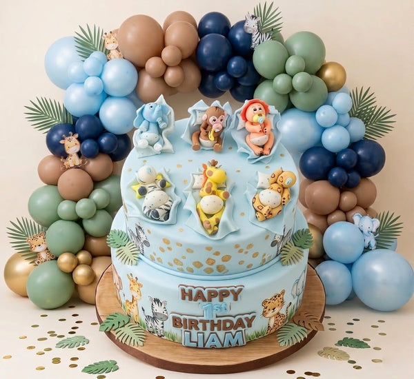 Jungle Baby Animals Cake Toppers Jungle Safari Decorations Baby Animals For Cakes - C T B