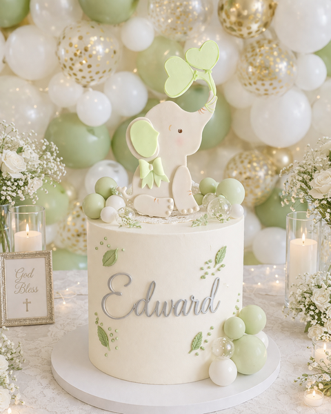 Elephant Cake Topper Elephant Baby Shower Elephant in Pink, Blue, Yellow, Lavender and Green - C T B