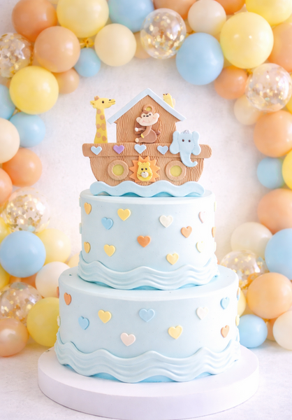Noah's Ark Birthday Cake Topper Noah's Ark w Animals Centerpiece Decorations Pick - C T B