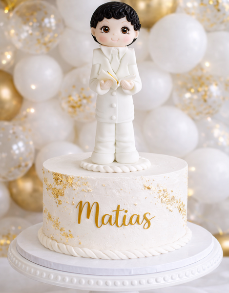 Praying First Communion Girl or Boy Holly Communion Cake Decoration - C T B