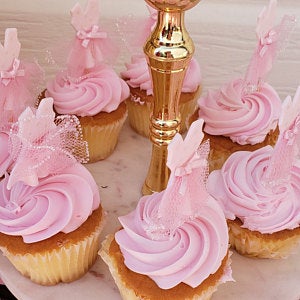 Ballet Cupcake Topper for Ballerina Baby Shower and Birthday Decorations 12pcs