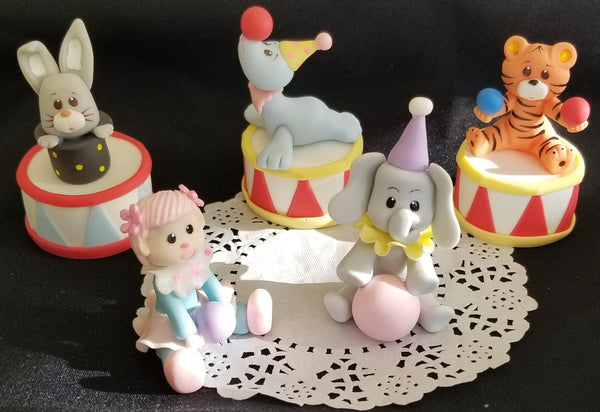 Circus Cake Toppers in Pastel or primary colors Carnival Decoration Circus Baby Shower Carnival Birthday Party