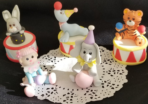 Circus Cake Toppers in Pastel or primary colors Carnival Decoration Circus Baby Shower Carnival Birthday Party