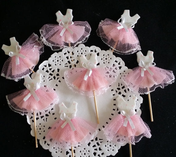 Ballet Cupcake Topper for Ballerina Baby Shower and Birthday Decorations 12pcs