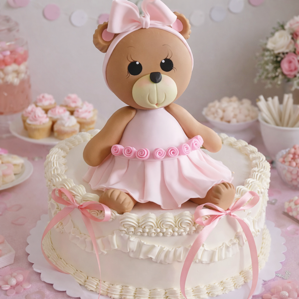 Bear Cake Topper Baby Shower & Birthday Cake Decoration Baby Boy or Girl - C T B