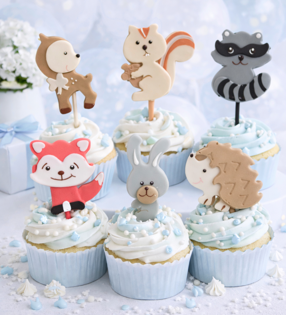 Forest Birthday Decoration Woodland Baby Animals Woodland Cupcake Toppers 12pcs
